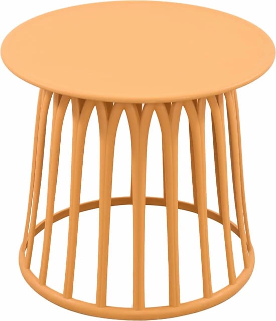 Tavolinë anësore, model shportë, ngjyrë mustard, 49.5x49.5x44 cm