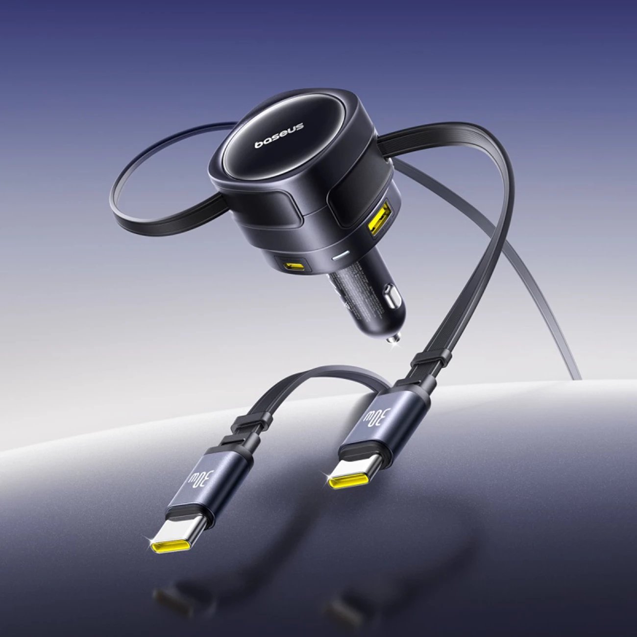 Karikues veture Baseus Enjoyment Max 90W, 2x USB-C + USB-A + kabllo USB-C, i zi