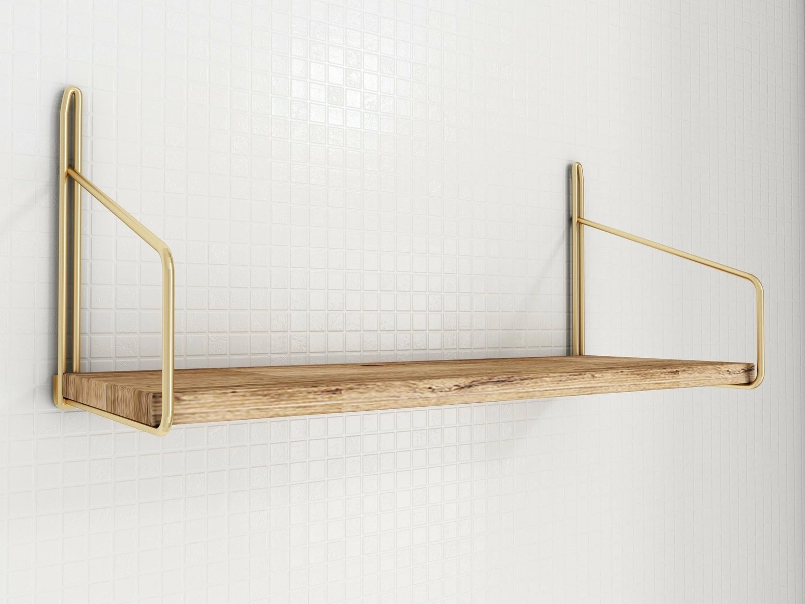 Raft muri dekorativ, ngjyrë ari dhe kafe, Skye Decor, 45x16x16cm