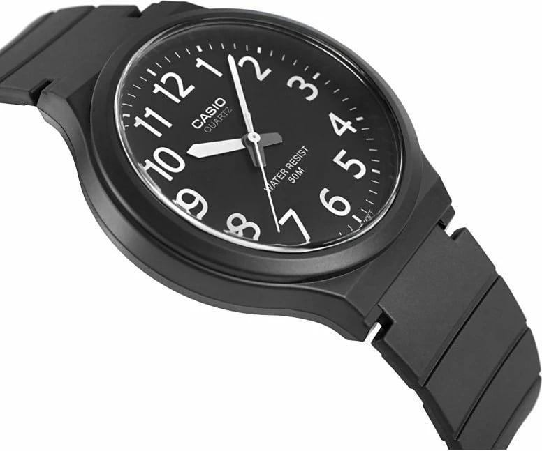 Orë dore për meshkuj Casio, e zezë