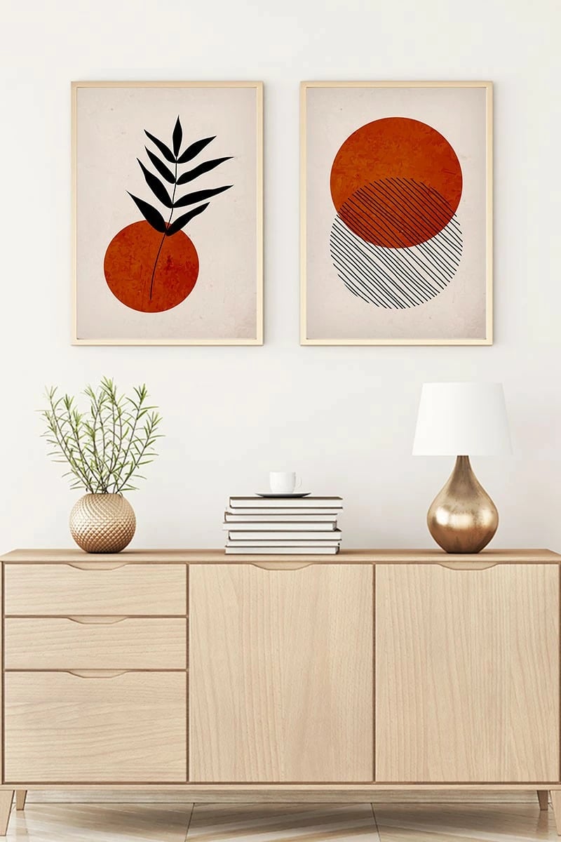 Piktura dekorative me kornizë MDF (2 copë), Wallity, Huhu189, 70x50