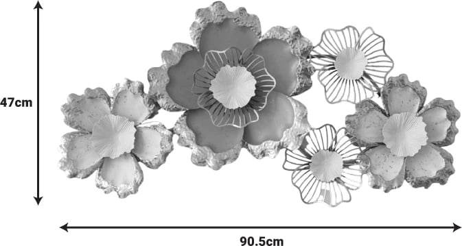 Dekor për mur Vogene Inart metalik, ngjyrë ari-bardhë, 90.5x47x7cm
