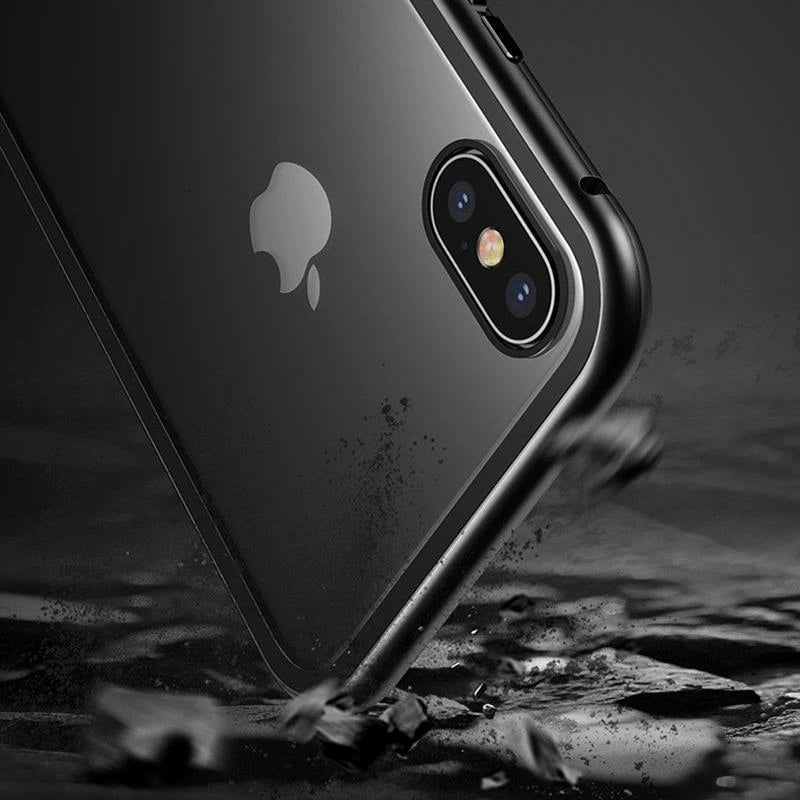 Mbështjellës Wozinsky Full Magnetic Case për Vivo X60, xham i integruar, i zi-transparent