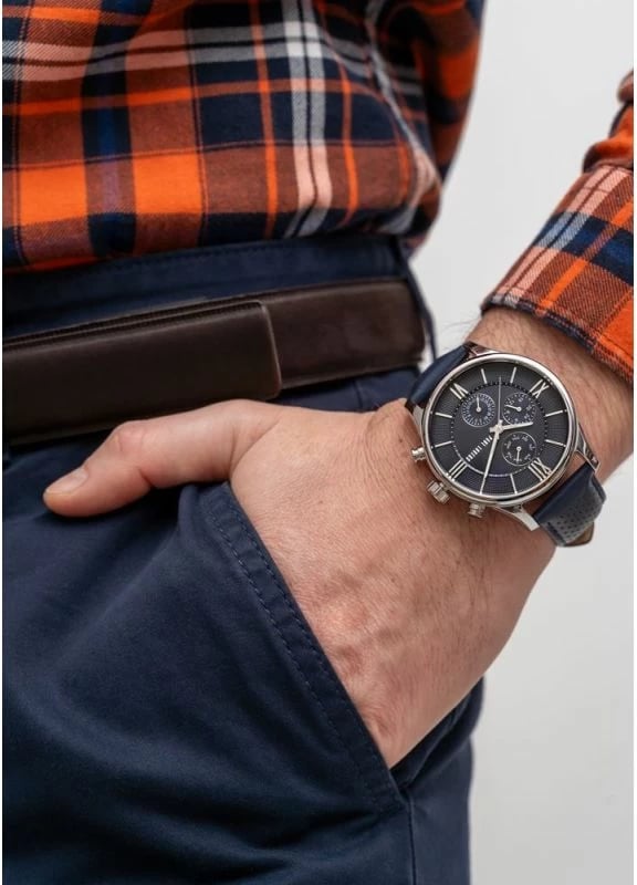 Orë dore për meshkuj Paul Lorens, argjendtë e kaltër