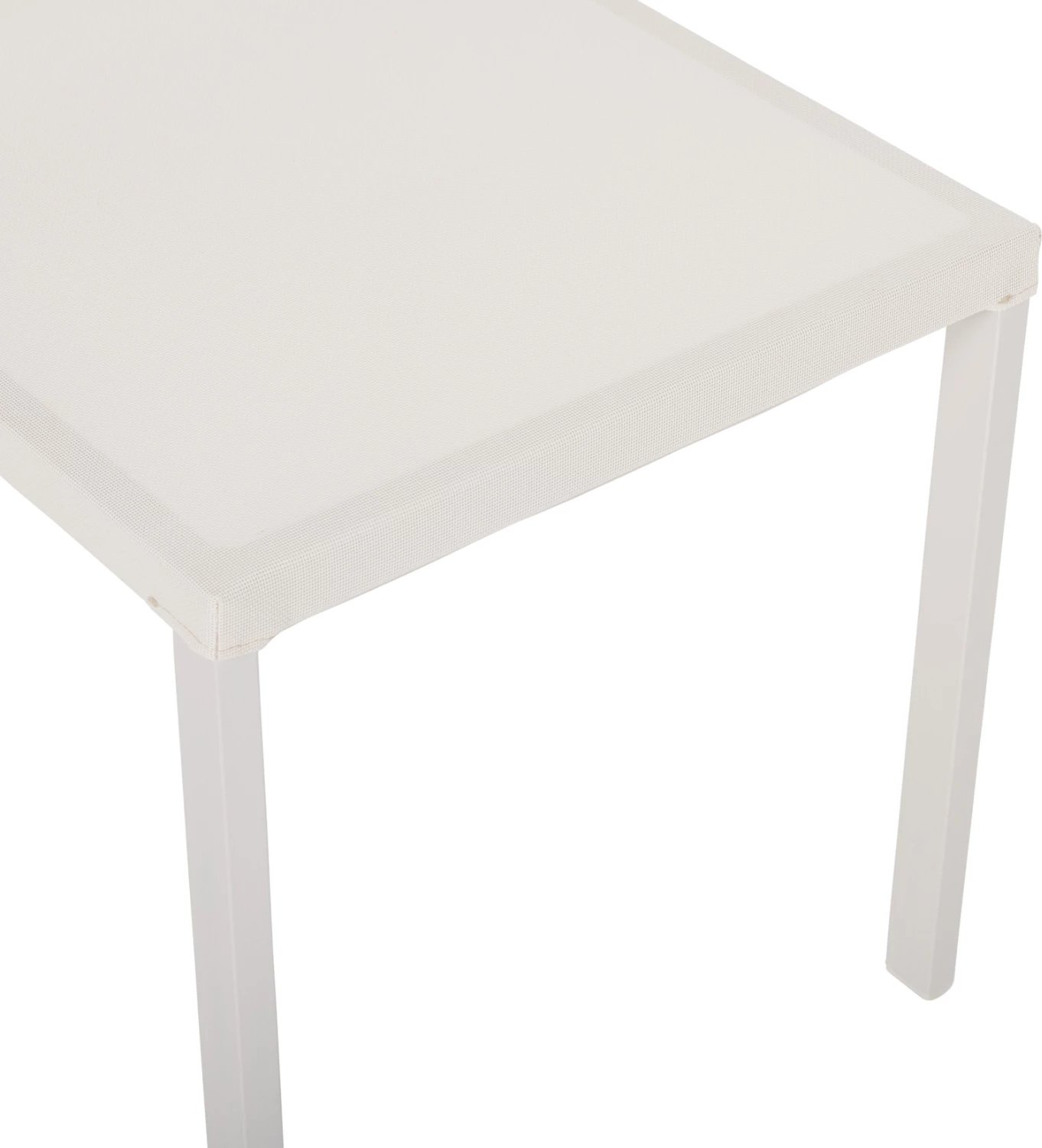 Karrige alumini FH5921.02, kornizë e bardhë dhe tekstil me ratan sintetik bezhë, 46x55.5x83H cm