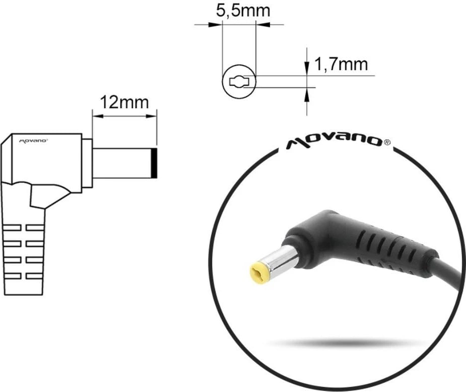 Karikues laptopi Mitsu ZM/ACE19158, 19V 1.58A, 30W, për Acer/Dell/Packard Bell, Zi