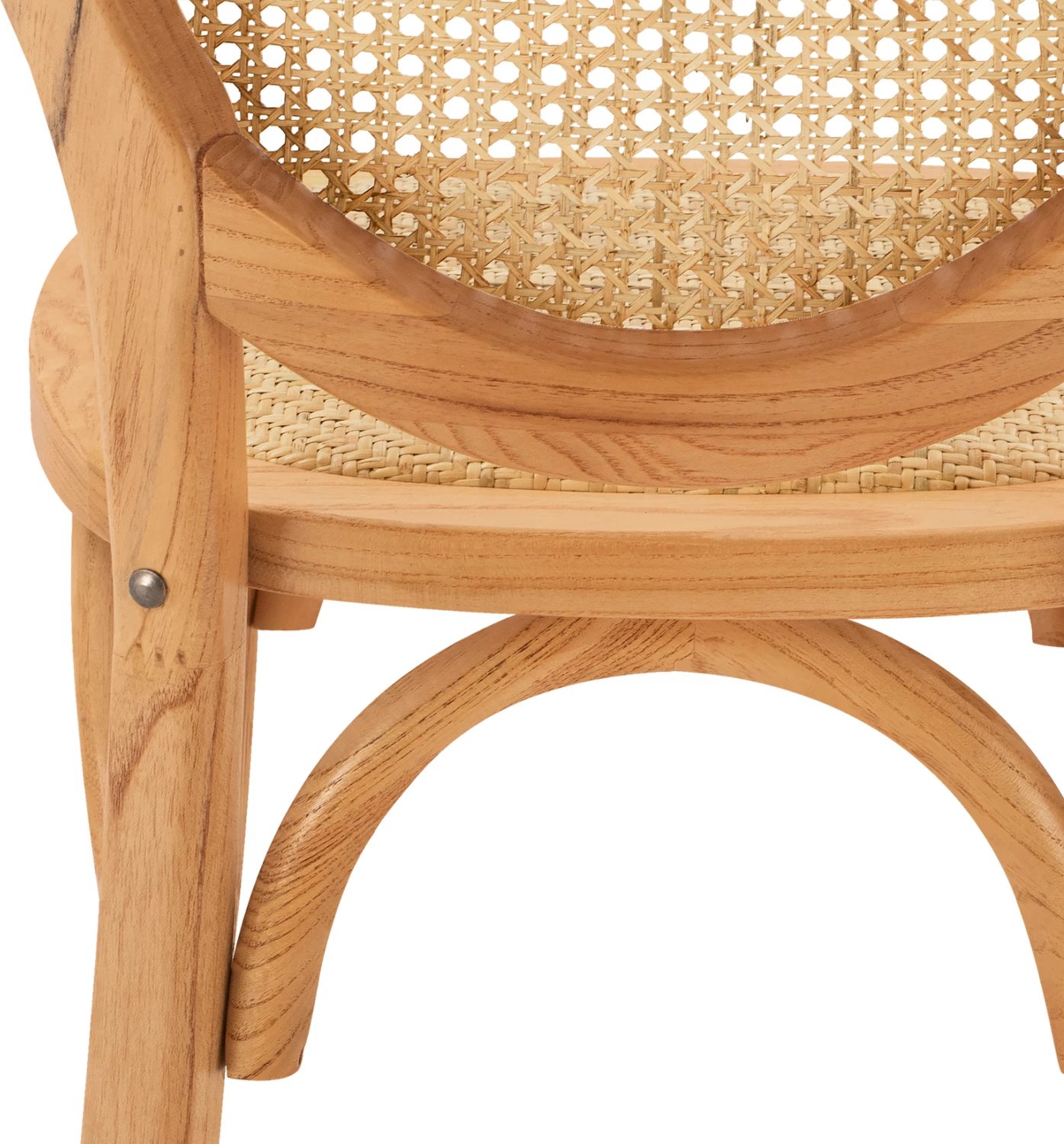 Karrige druri me shpinë ovale dhe ratan, ngjyrë natyrale, FH8745.01, 45x50x97