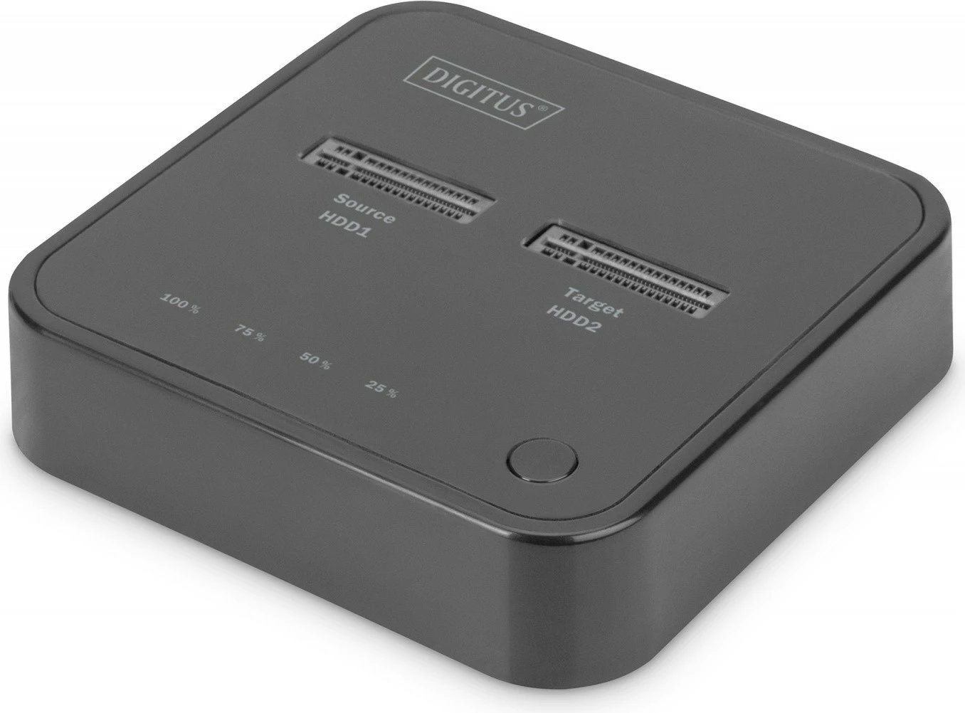 Stacion dokimi i dyfishtë Digitus DA-71545 për SSD M.2 NVMe, funksion klonimi offline, USB-C, zi