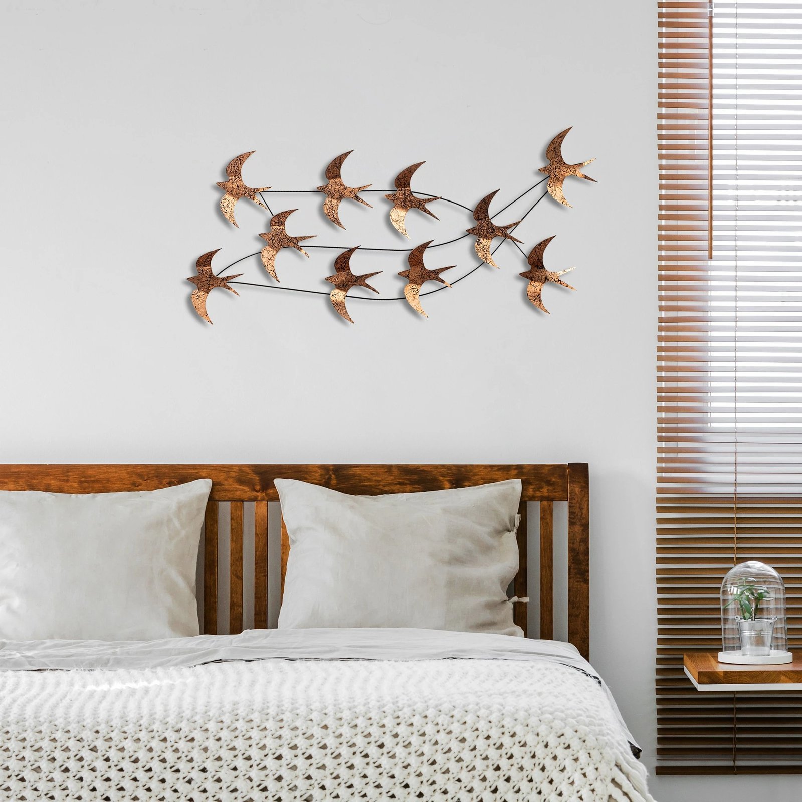 Aksesor muri dekorativ metalik, tufë dallëndyshesh, Wallity, shumëngjyrësh