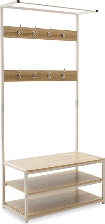 Njësi hyrëse Ralph MDF, ngjyrë bardhë-lisi, 80x40x170cm