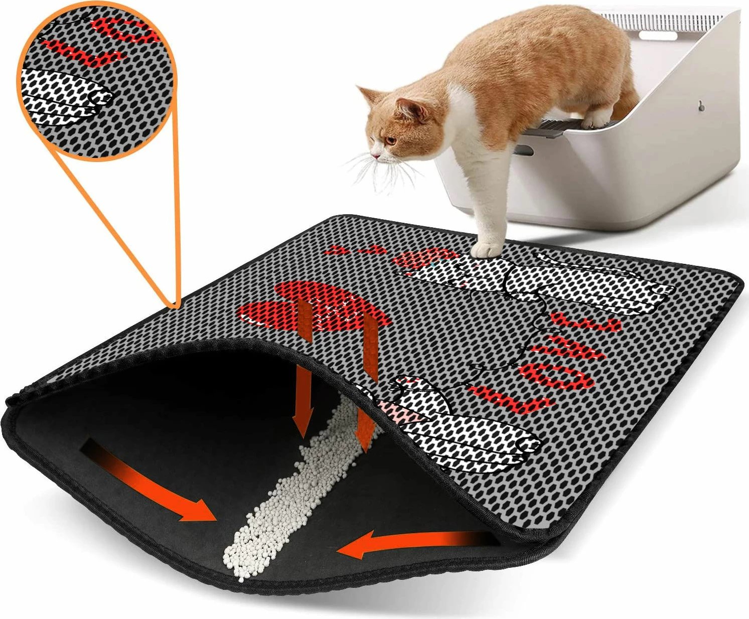 Tapet për rërë mace, shumëngjyrësh, Paws & Whiskers, Nrszn0045