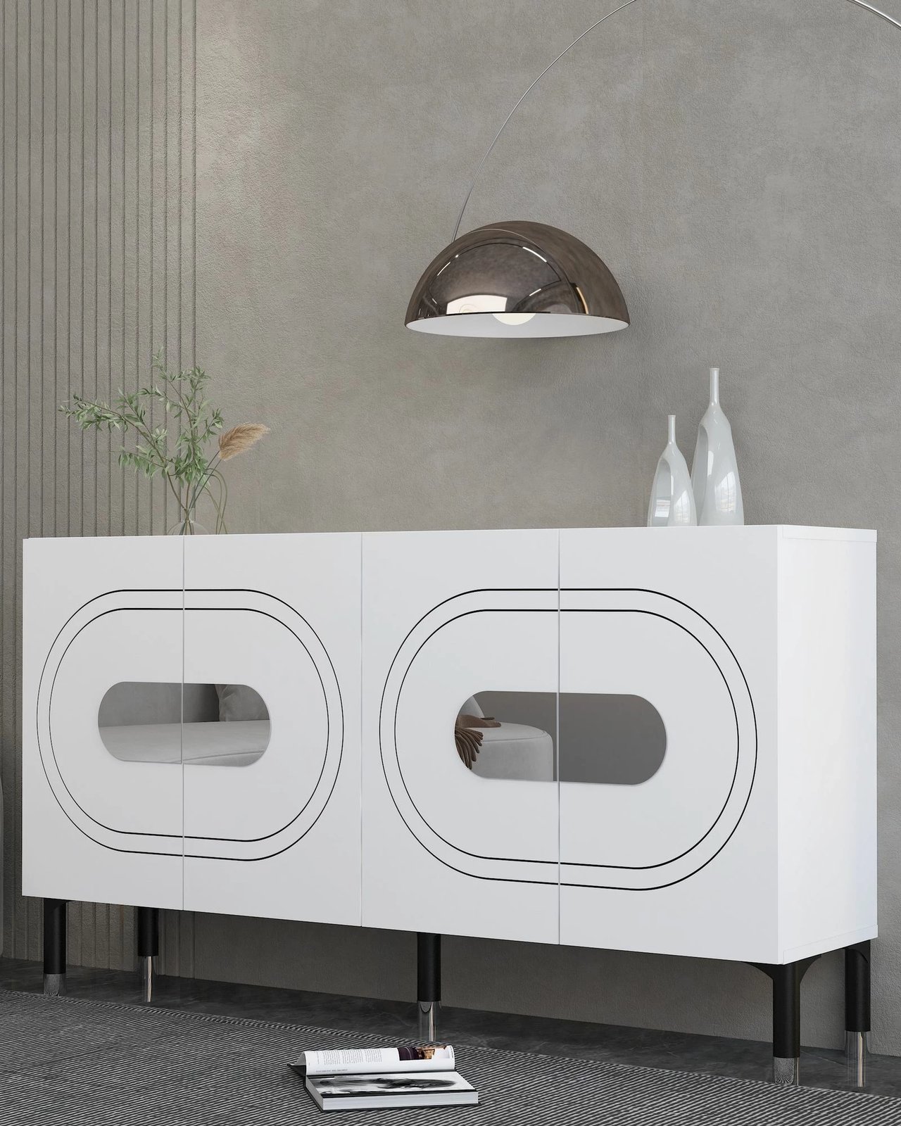 Konsol Skye Decor, Demet, e bardhë, argjend