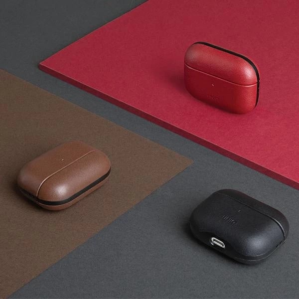 Mbështjellës UNIQ Terra për AirPods Pro, lëkurë natyrale, olive