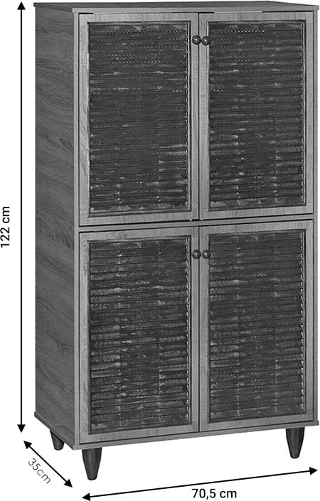 Dollap këpucësh Ronan wenge 70.5x35x122cm