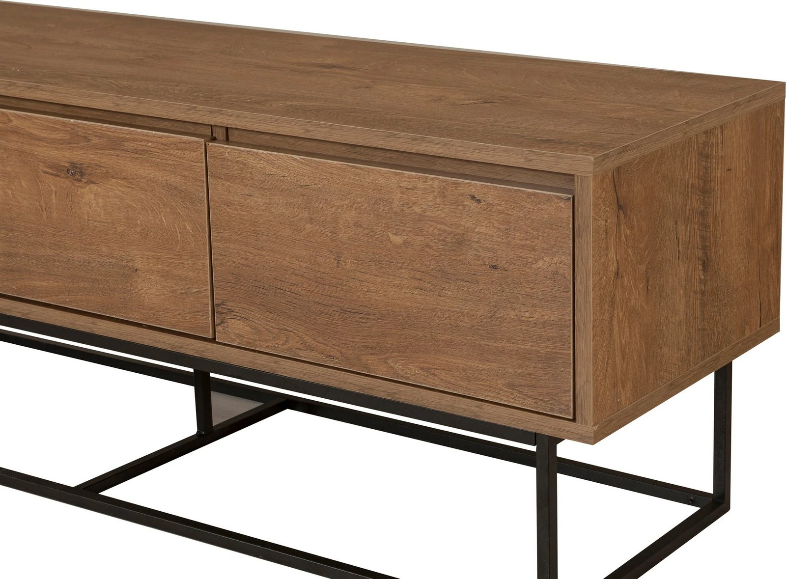 Set mobiljesh për dhomë dite, ngjyrë arre dhe e zezë, Skye Decor, Laxus Takım 18