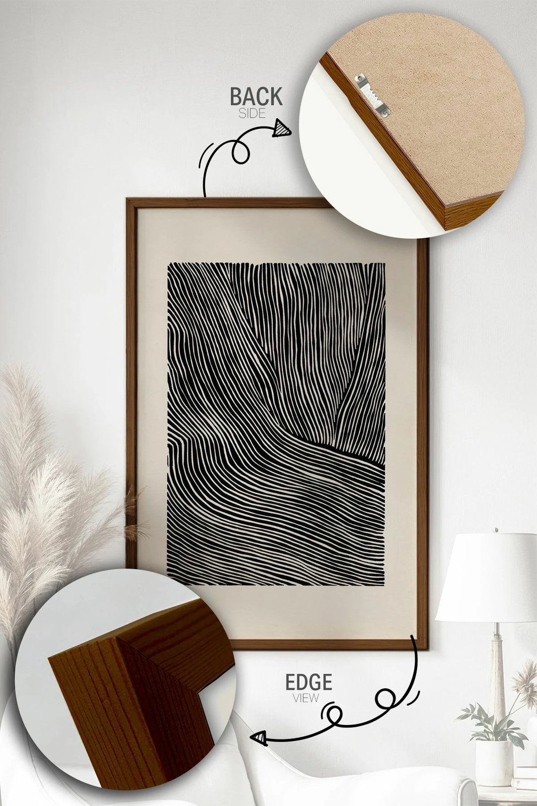 Pikturë dekorative me kornizë, shumëngjyrëshe, Wallity, Lmnmdlkahve32, 33x48cm