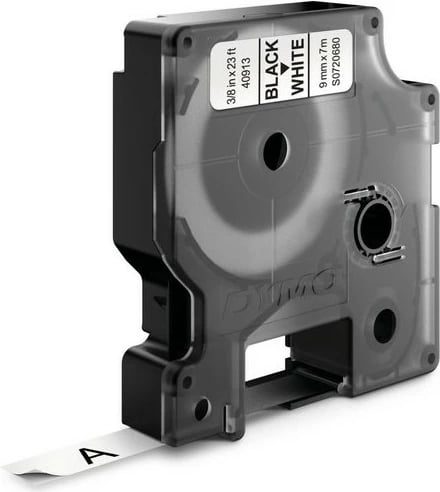 Shirit etiketa Dymo D1 9mm x 7m, bardhë