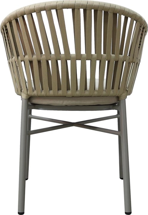 Karrige e jashtme Frama, alumini-pe, ngjyrë kafe, jastëk, 57x60x78cm