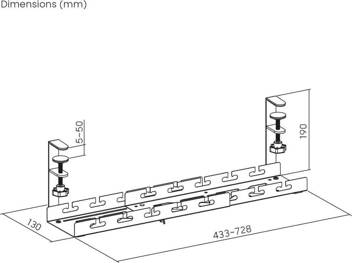 Organizues kabllosh Maclean MC-103 B, për nën tavolinë, i zi Organizues kabllosh Maclean MC-103 B, për nën tavolinë, i zi