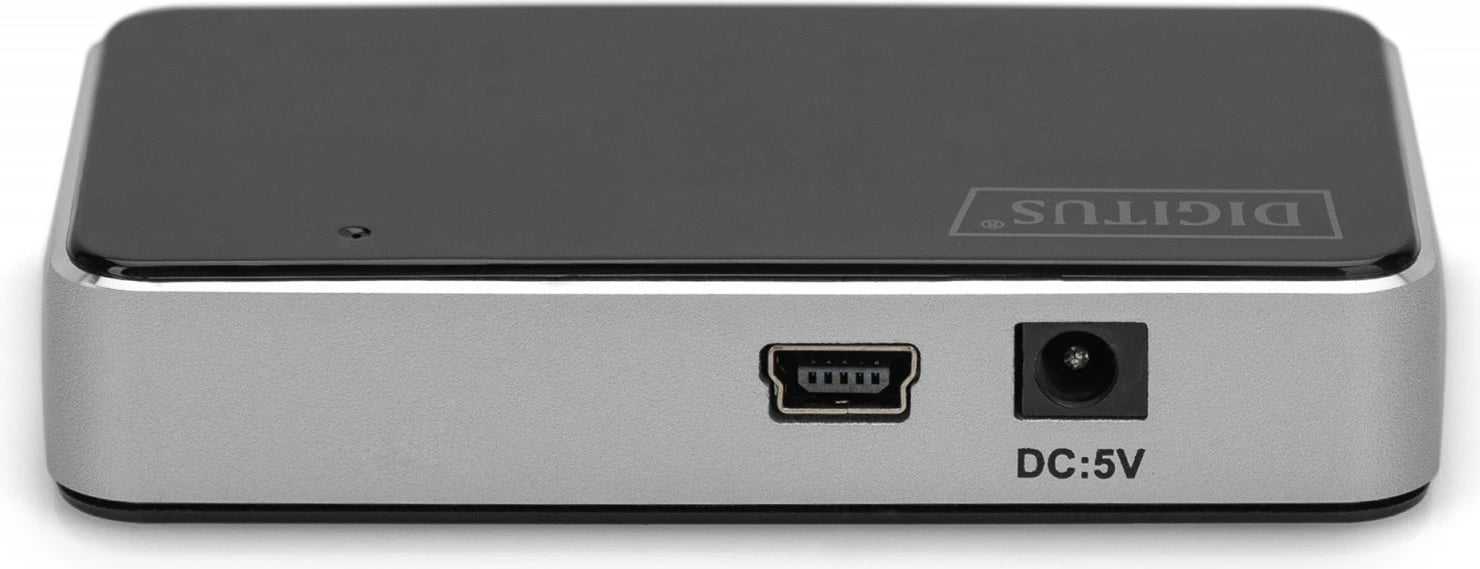 HUB USB Digitus DA-70220, 4 porta, aktiv, zi-argjendtë