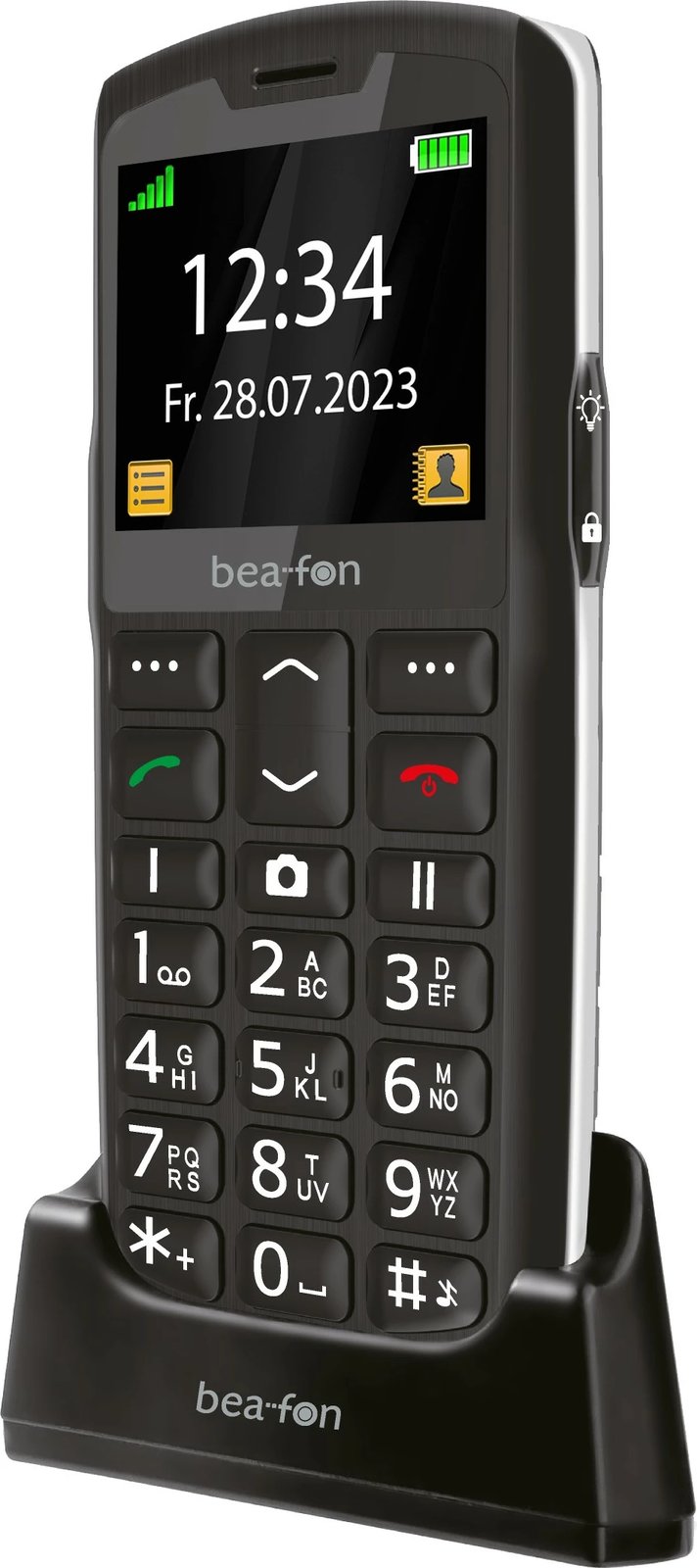 Celular bea-fon SL260 LTE, 2.2", 800 mAh, i zi/argjendtë