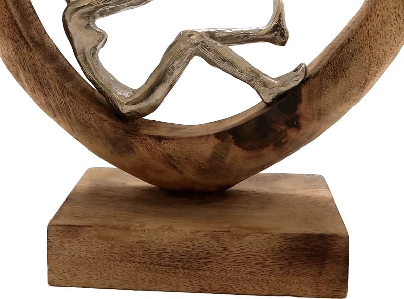 Dekorim tavoline zemër Loisir Inart dru mango-alumin 28.5x9x30cm Dekorim tavoline zemër Loisir Inart dru mango-alumin 28.5x9x30cm