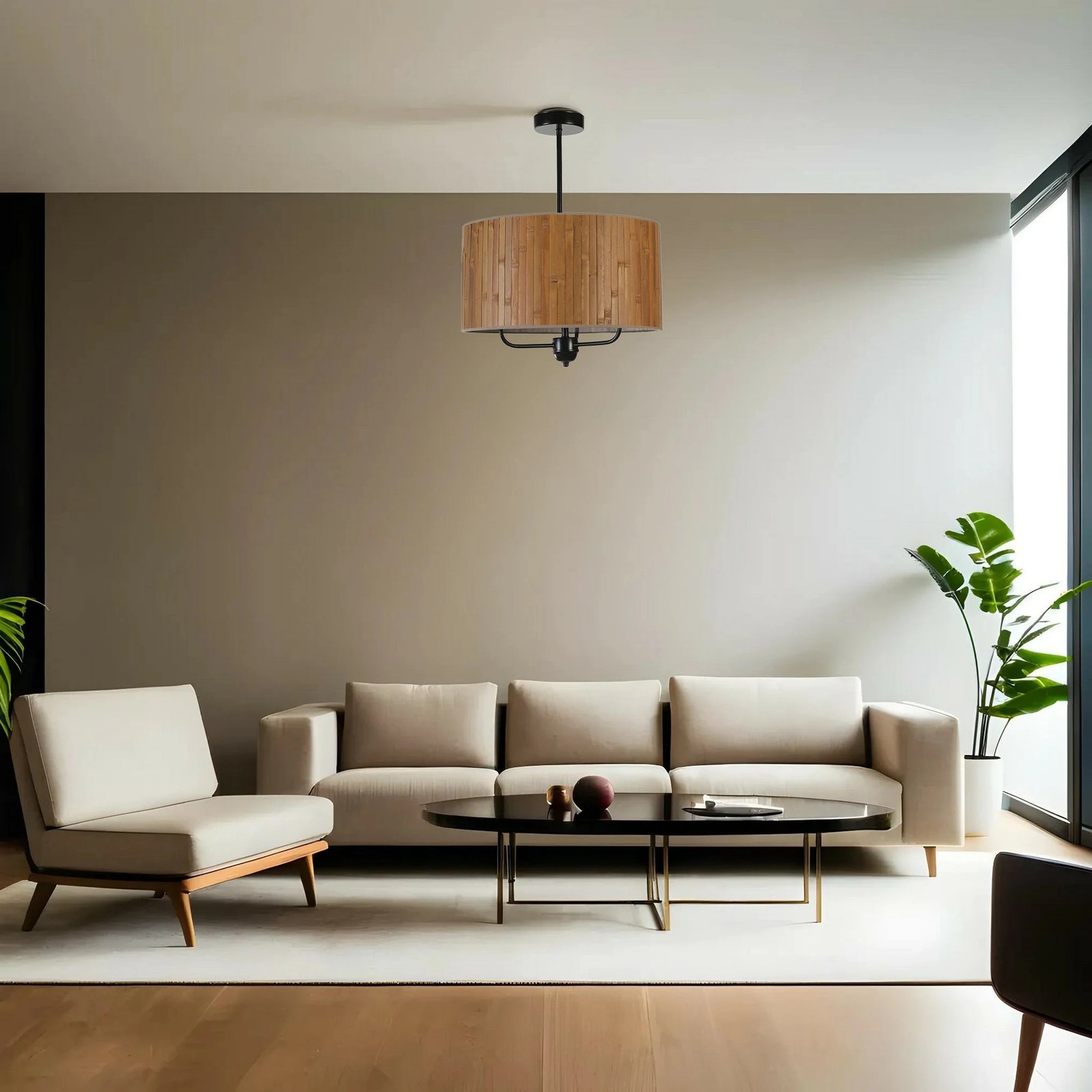 Llambë tavani Opviq, ngjyrë arre dhe e zezë, 8849-2