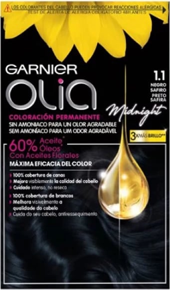 Ngjyrë për flokë Garnier Olia 1.10 Black Sapphire unisex
