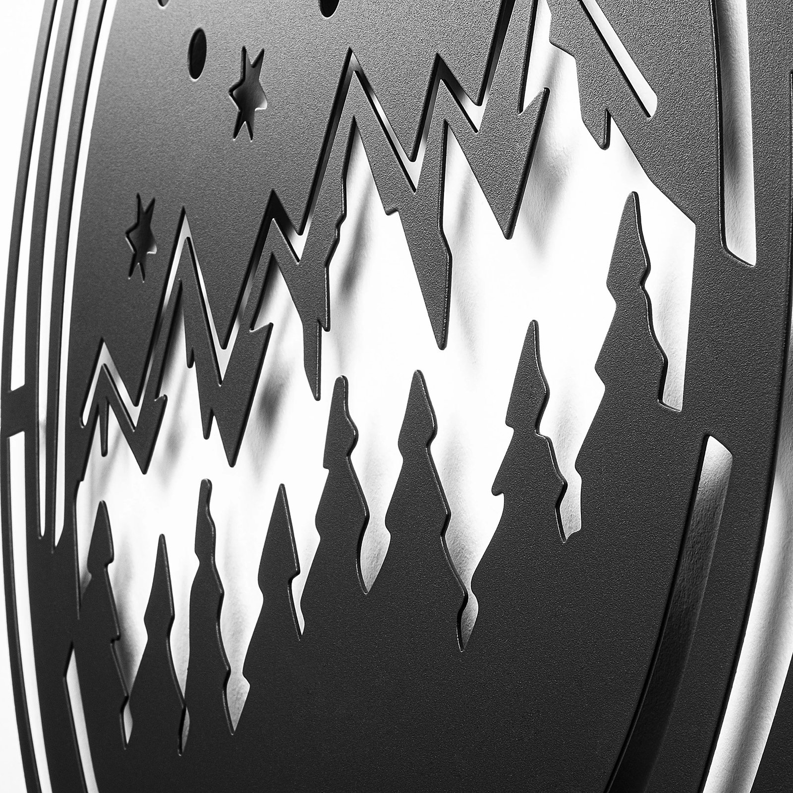 Aksesor dekorativ metalik për mur Wallity, ngjyrë e zezë, XMASBLACK - 019