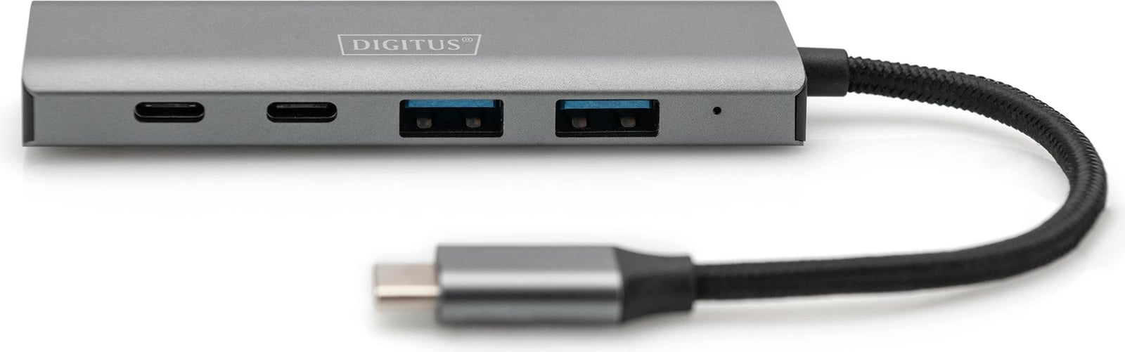 HUB USB-C 4 Porta Digitus, 2x USB A + 2x USB-C, USB 3.2 Gen 1, Gri, Alumini