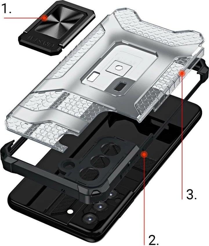 Mbështjellës Hurtel Crystal Ring Case për Samsung Galaxy S22+, me mbajtëse magnetike, Blu