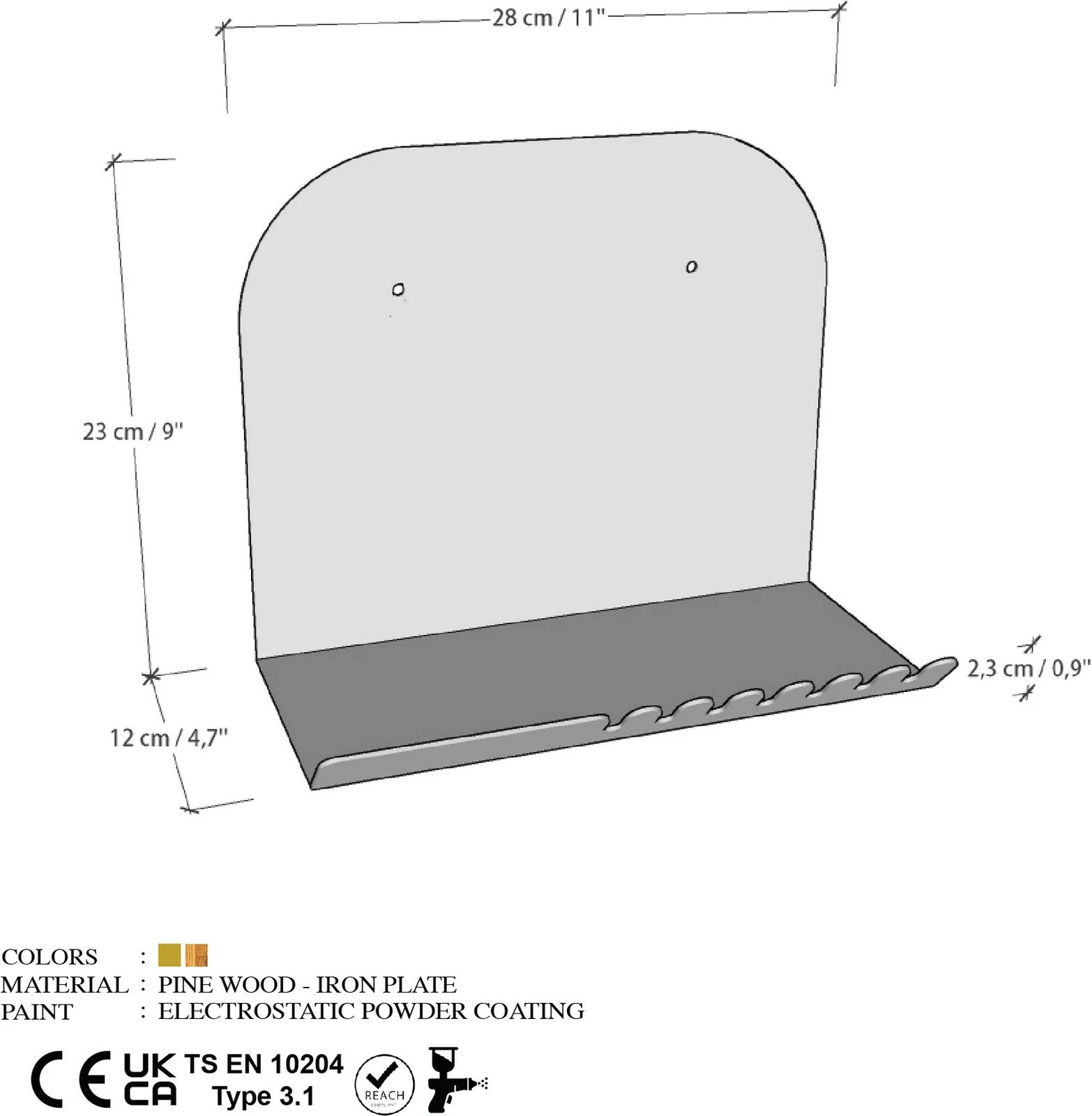 Raft muri Hanah Home, xhep i shkurtër, ngjyrë e zezë