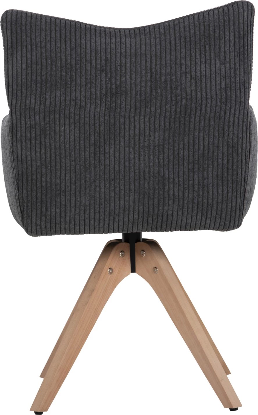 Karrige ngrënieje me krahë QUILL FH9843.03, pëlhurë gri, këmbë druri ahu, 61x57,5x91H cm., set prej 2 copë