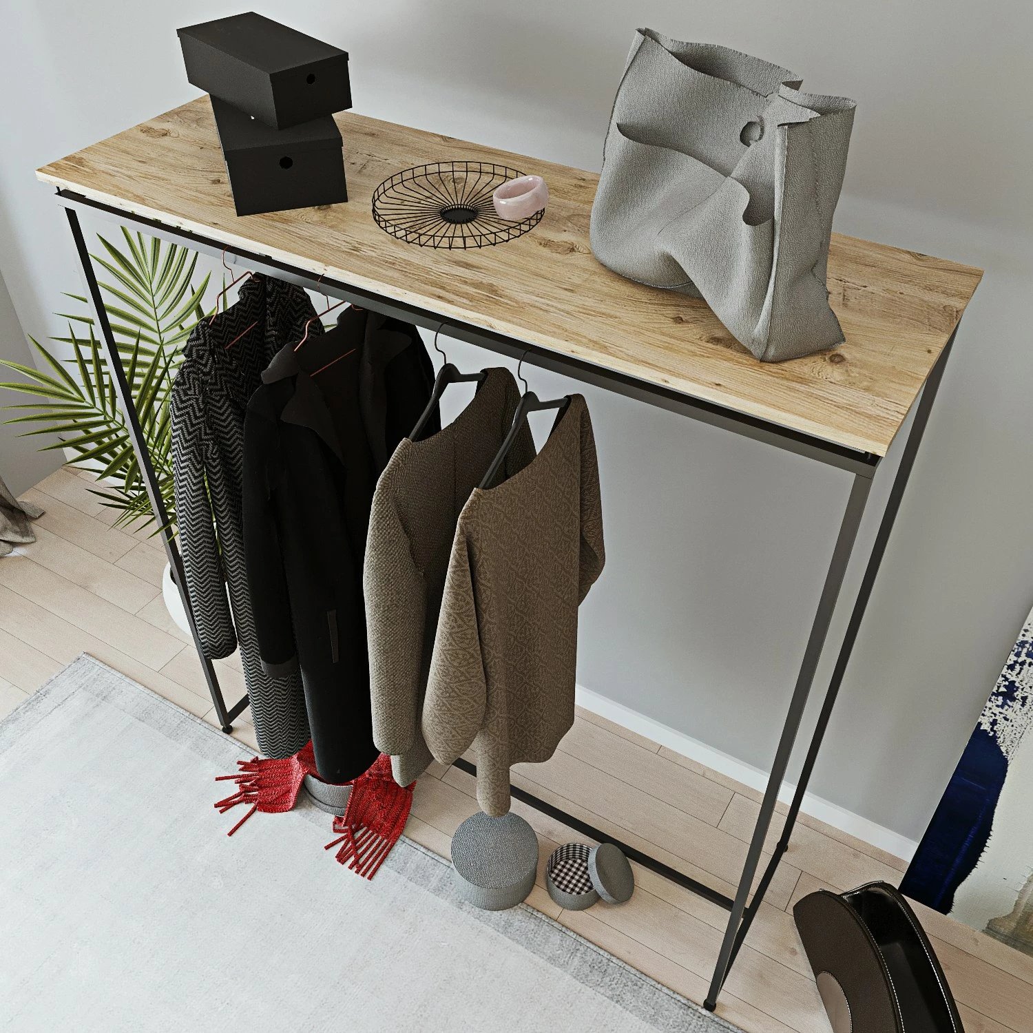 Garderobë moderne, ngjyrë e zezë, Skye Decor, Yenikoy - L653