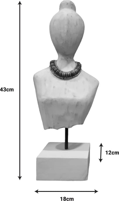 Busti Kasma II Inart dru mango-metal bardhë 18x12x43cm Busti Kasma II Inart dru mango-metal bardhë 18x12x43cm