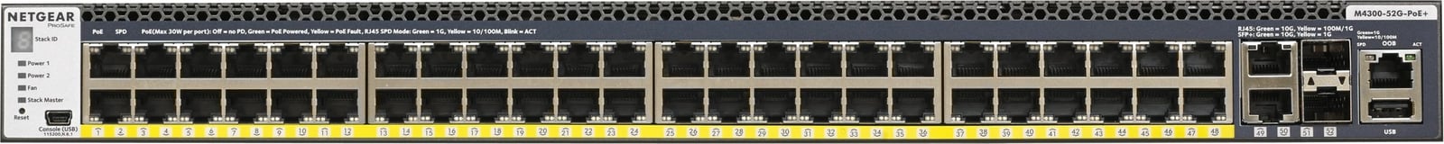Switch NETGEAR M4300-52G-PoE+ 550W, Managed, Gigabit Ethernet, Rack 1U