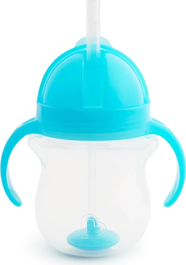 Shishe për fëmijë Munchkin Click Lock Weighted Straw Trainer e kaltër, 295 ml