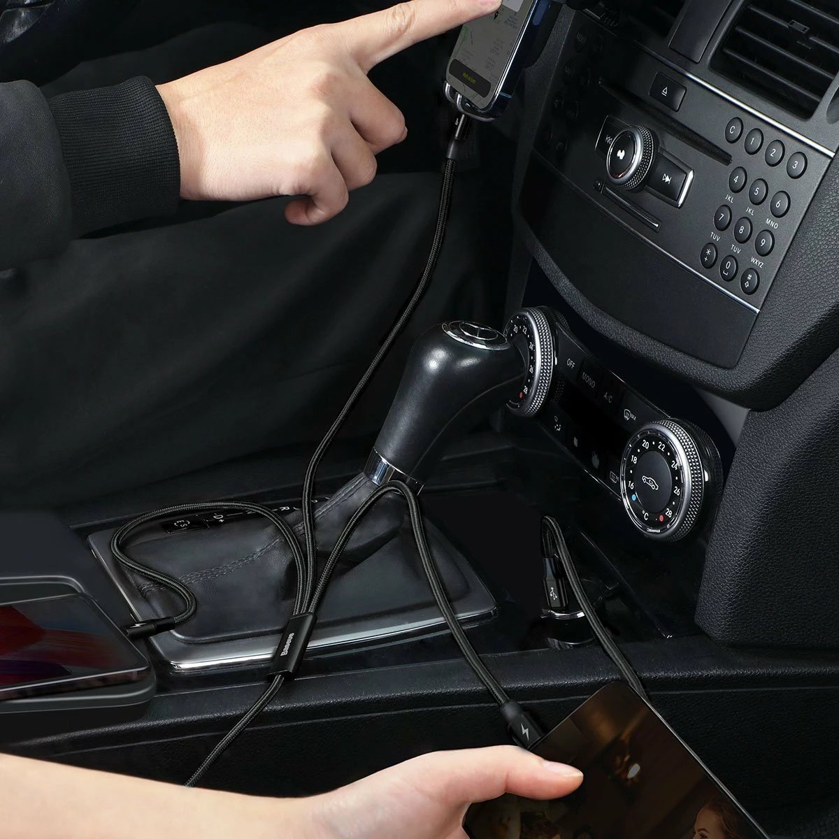 Kabllo 3-në-1 Baseus Rapid Series CAMLT-SC01, 1.5m, e zezë Kabllo 3-në-1 Baseus Rapid Series CAMLT-SC01, 1.5m, e zezë