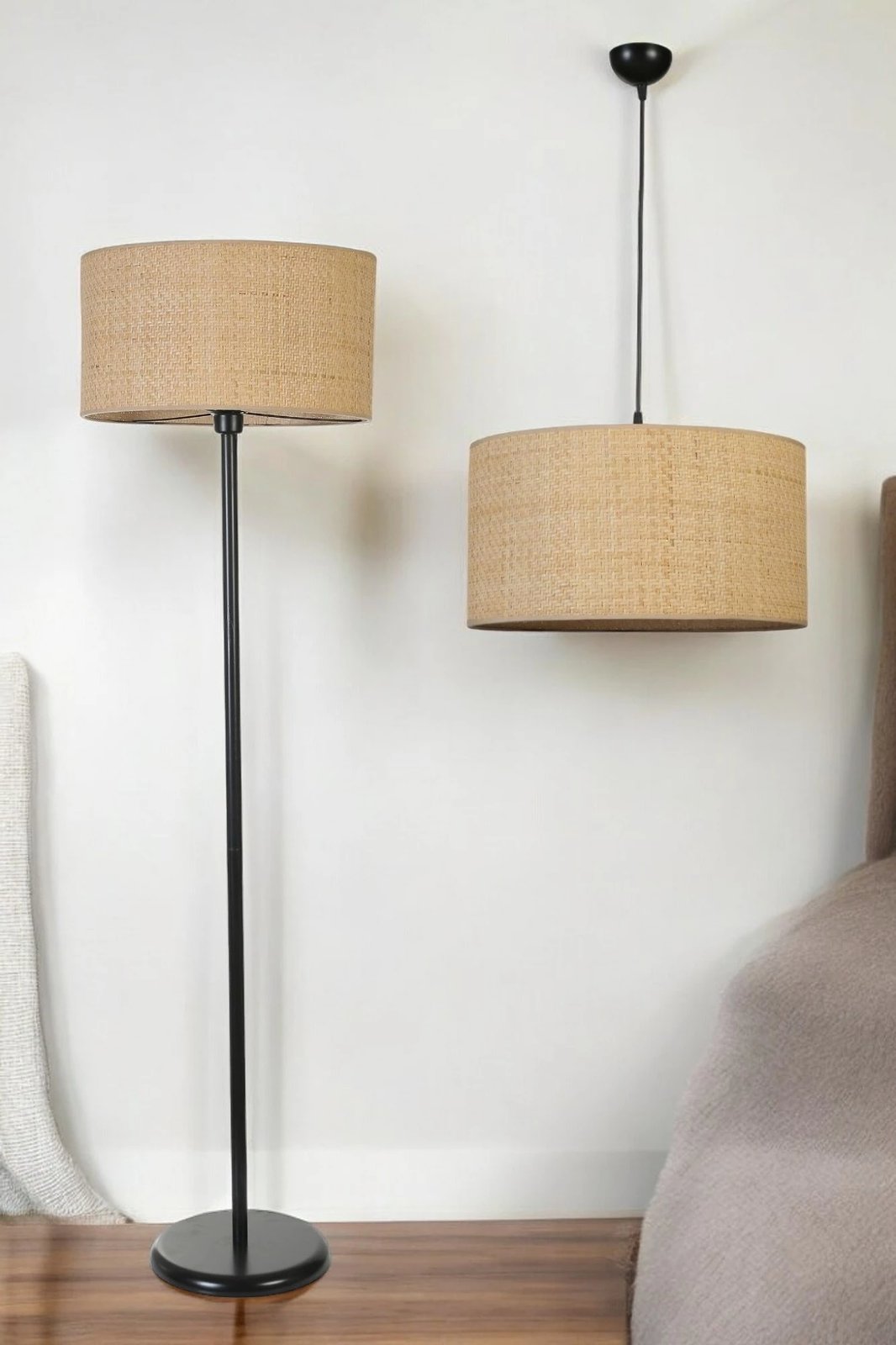 Set llambë tavani dhe llambë dyshemeje Opviq, 8873-4, bezhë