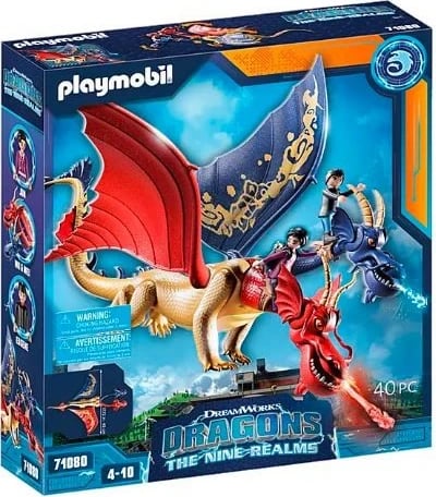 Set lodrash Playmobil Dragons: The Nine Realms, Wu & Wei dhe Jun, 40 pjesë