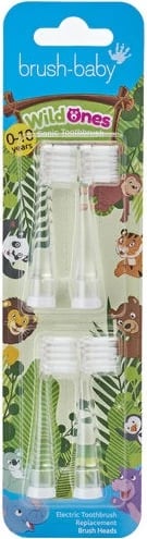 Kokë zëvendësuese për furçë dhëmbësh sonike Brush-Baby WildOnes për fëmijë, 4 copë