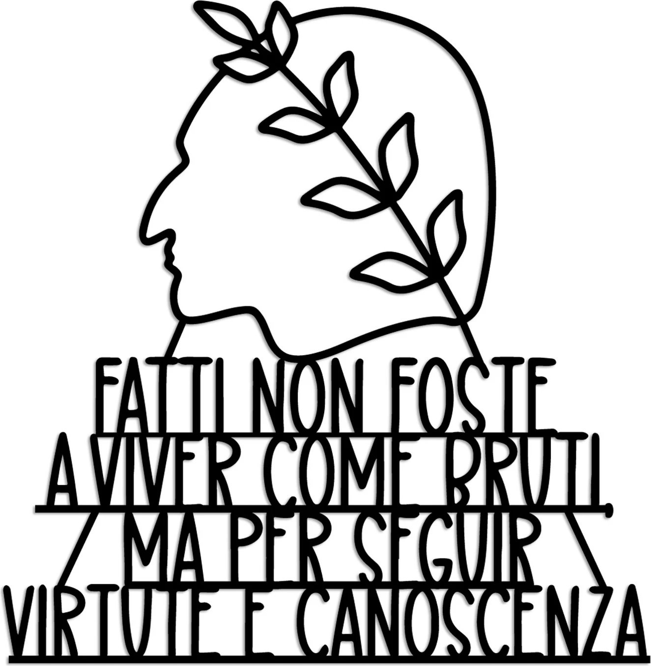 Aksesor dekorativ metalik për mur, Wallity, Fatti Non Foste 1, ngjyrë e zezë, 55x56cm