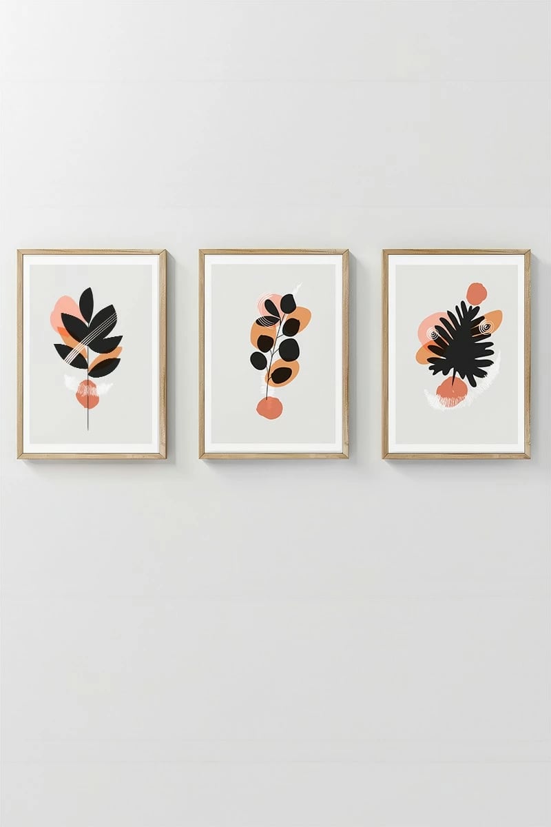 Pikturë dekorative me kornizë (3 copë), Wallity, 3Dartsohoset116