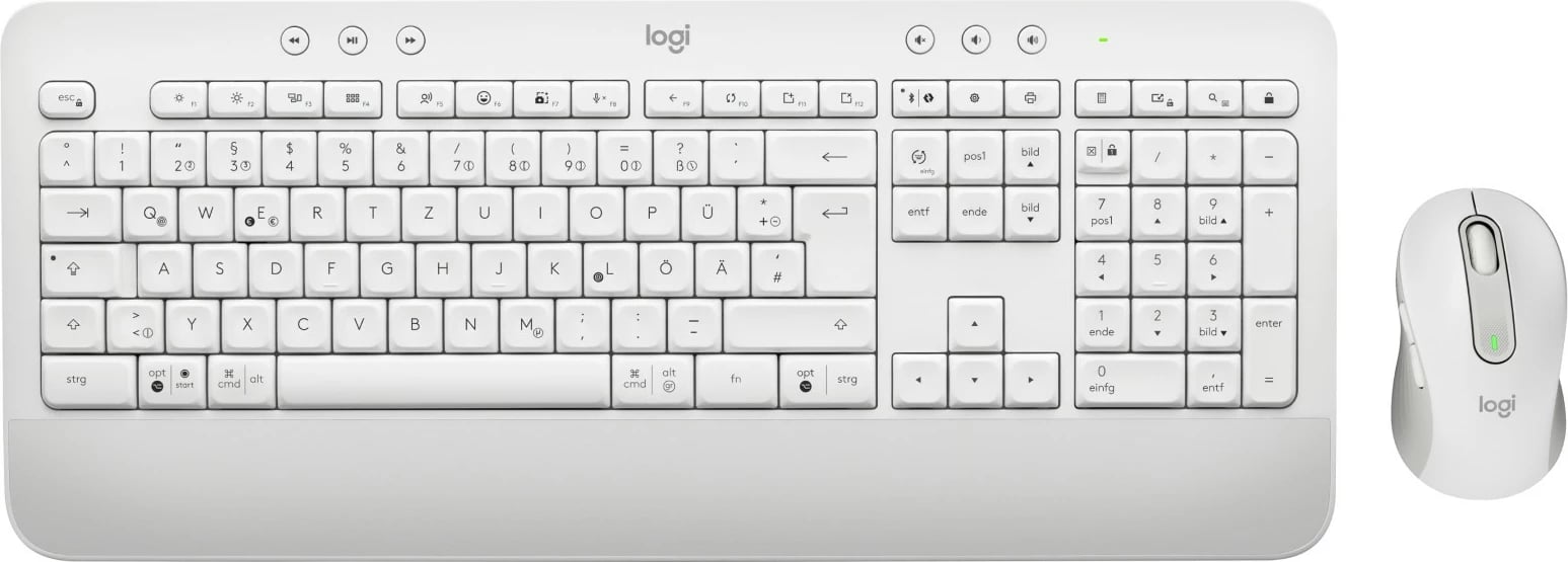 Kombo maus dhe tastierë Logitech Signature MK650, Pa tela, Bluetooth, Membranë, QWERTZ, Bardhë