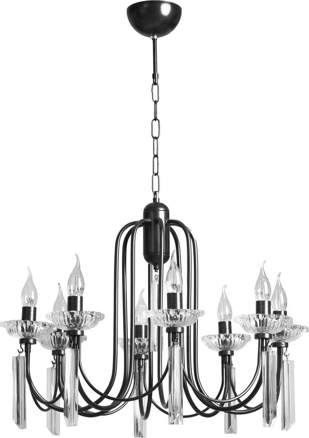 Llambadar Opviq, 8751-2, ngjyrë e zezë, kristal, 65x85cm