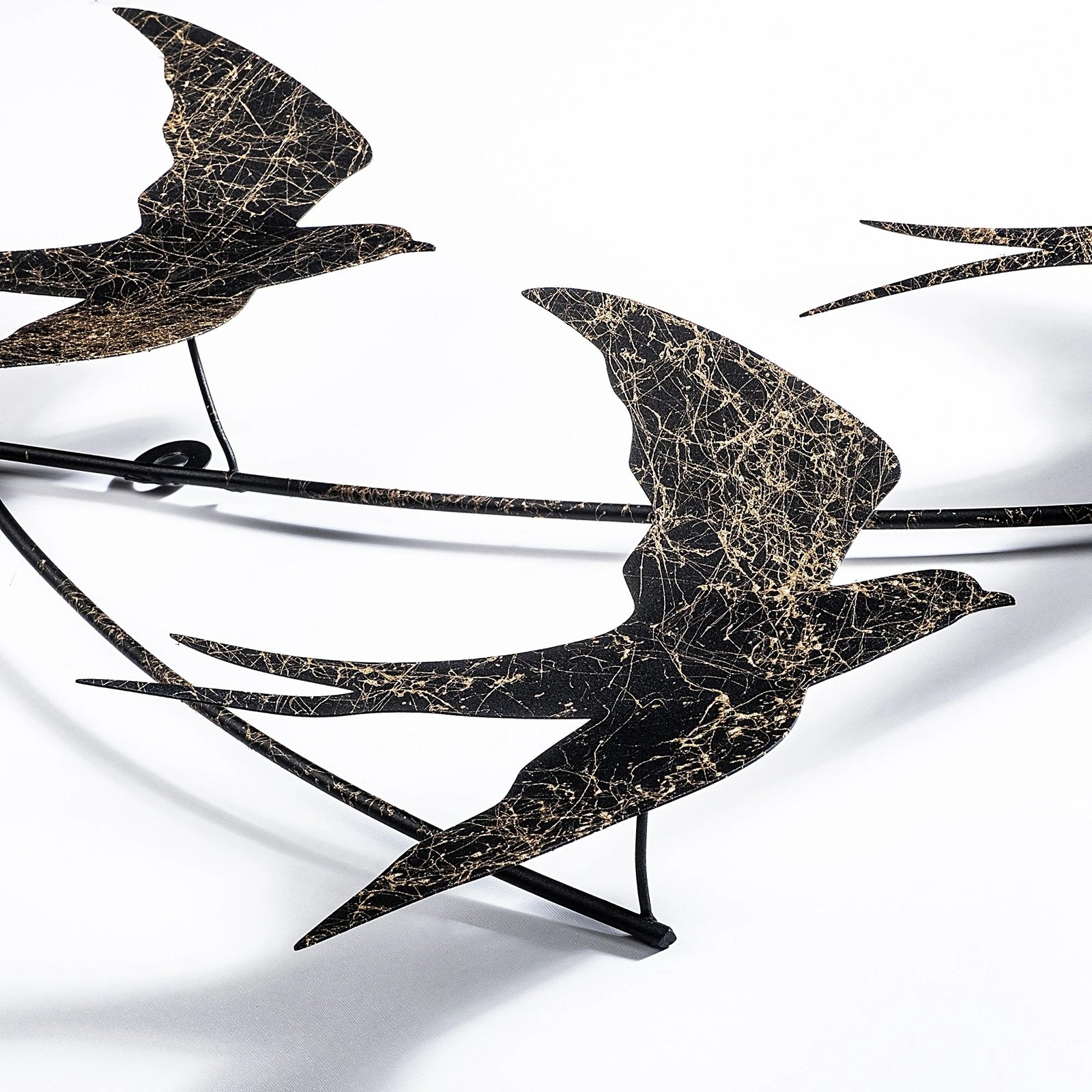 Aksesor dekorativ metalik për mur, Wallity, Wallow 2, shumëngjyrësh, 42x70cm