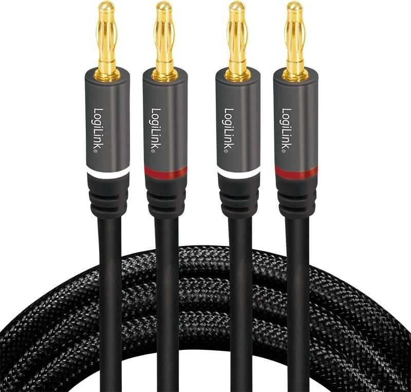 Kablo Audio LogiLink, 5.0m me priza banane