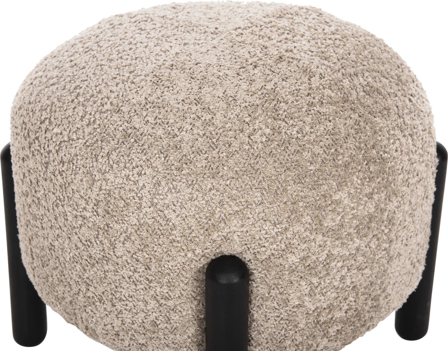 Karrige për bar, ngjyrë bezhë, këmbë metalike të zeza, Φ45x36H cm