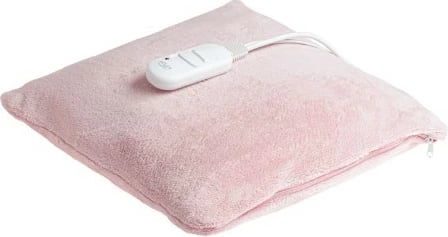 Jastëk elektrik Adler AD 7444, 38x38 cm, 2 nivele temperature, 80 W, mbrojtje nga mbinxehja, mbulesë polar e lareshme, rozë