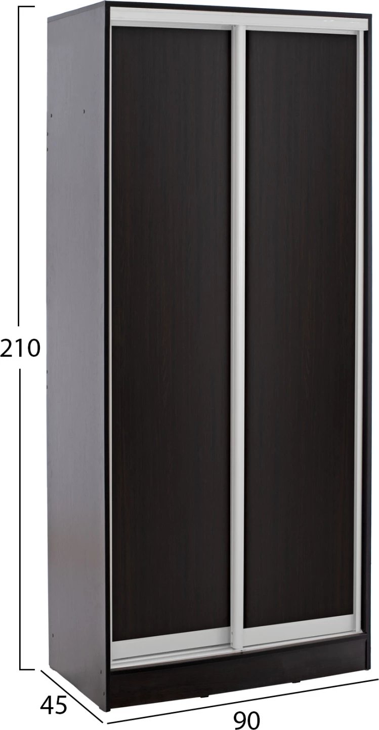 Dollap me dy dyer rrëshqitëse, ngjyrë wenge, FH2436.02, 90x45x210 cm